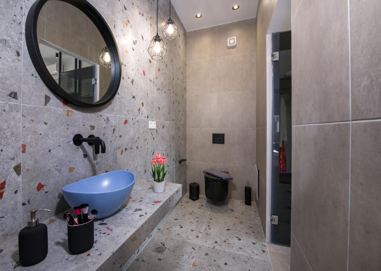Luxury Villa Eva-Mari With Jacuzzi, 50M From The Beach Stalós Exterior foto