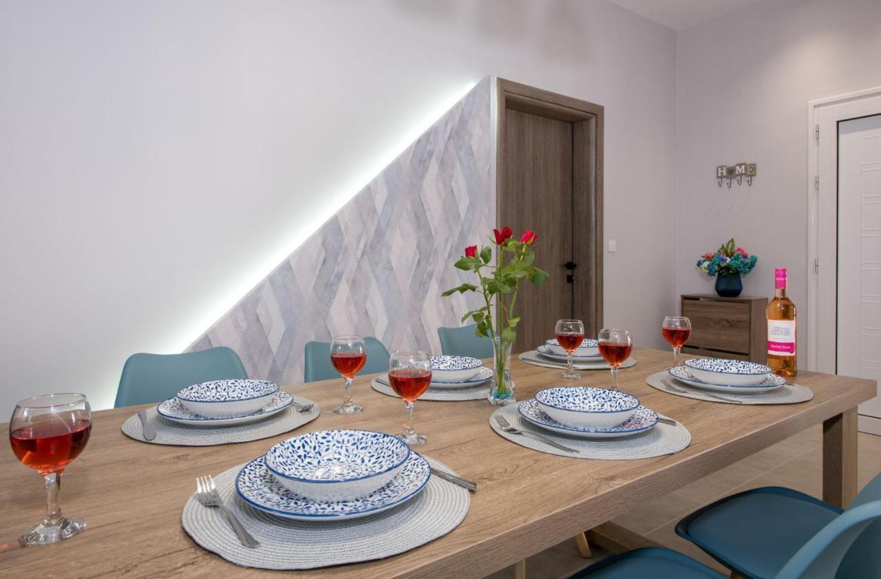 Luxury Villa Eva-Mari With Jacuzzi, 50M From The Beach Stalós Exterior foto