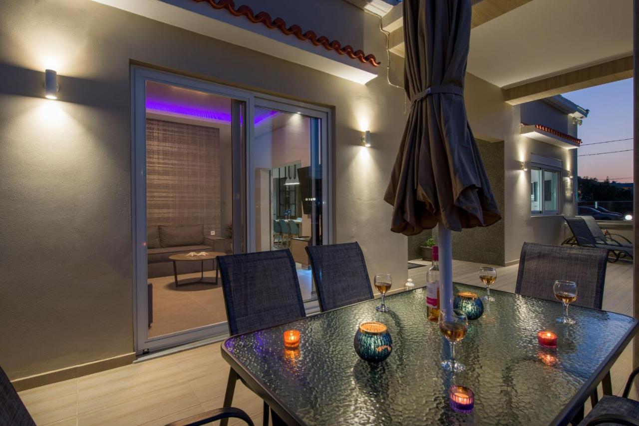 Luxury Villa Eva-Mari With Jacuzzi, 50M From The Beach Stalós Exterior foto