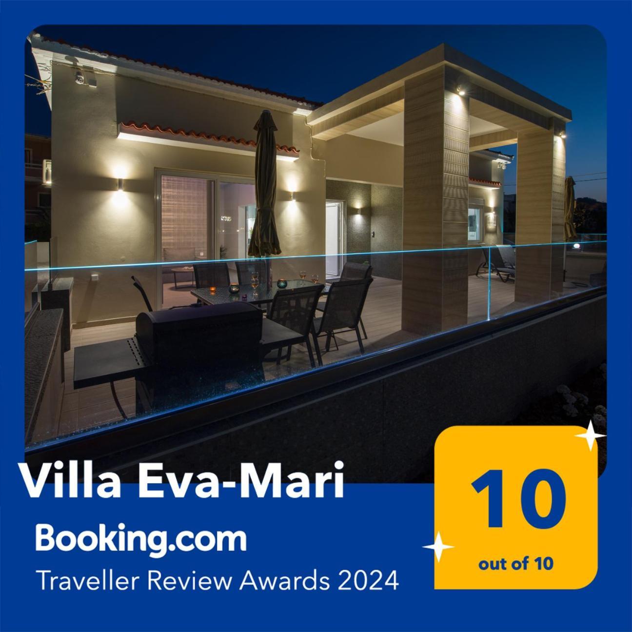 Luxury Villa Eva-Mari With Jacuzzi, 50M From The Beach Stalós Exterior foto