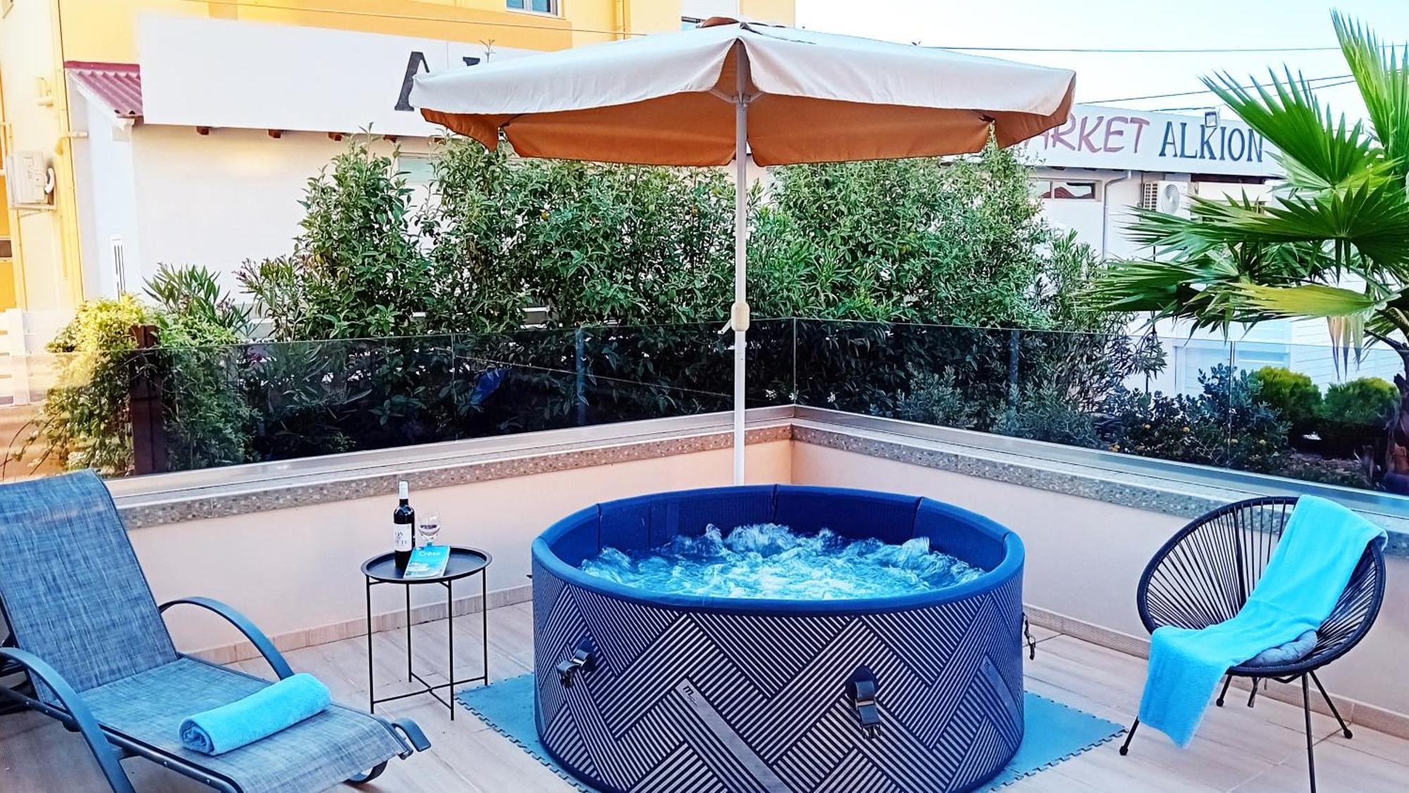 Luxury Villa Eva-Mari With Jacuzzi, 50M From The Beach Stalós Exterior foto